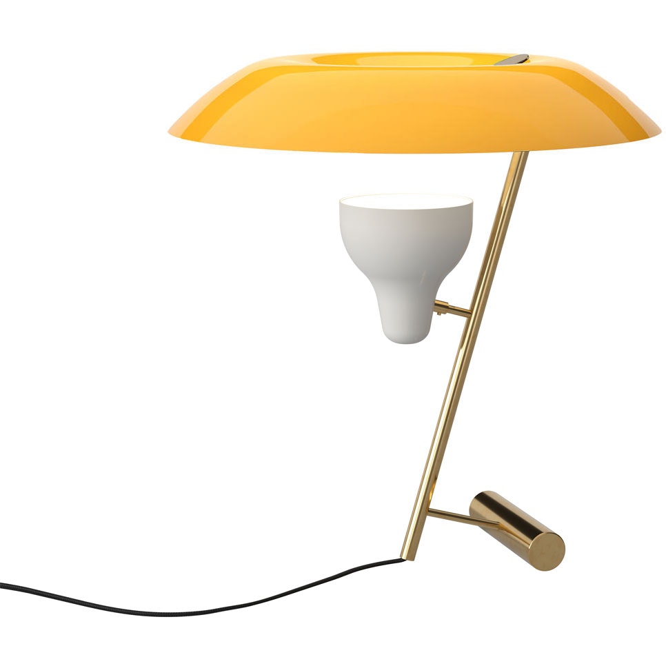 Model 548 Tischlampe, Dunkel poliert Messing / Gelb