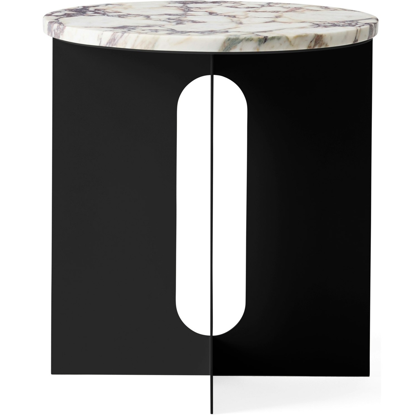Androgyne Side Table, Black / Viola Marble