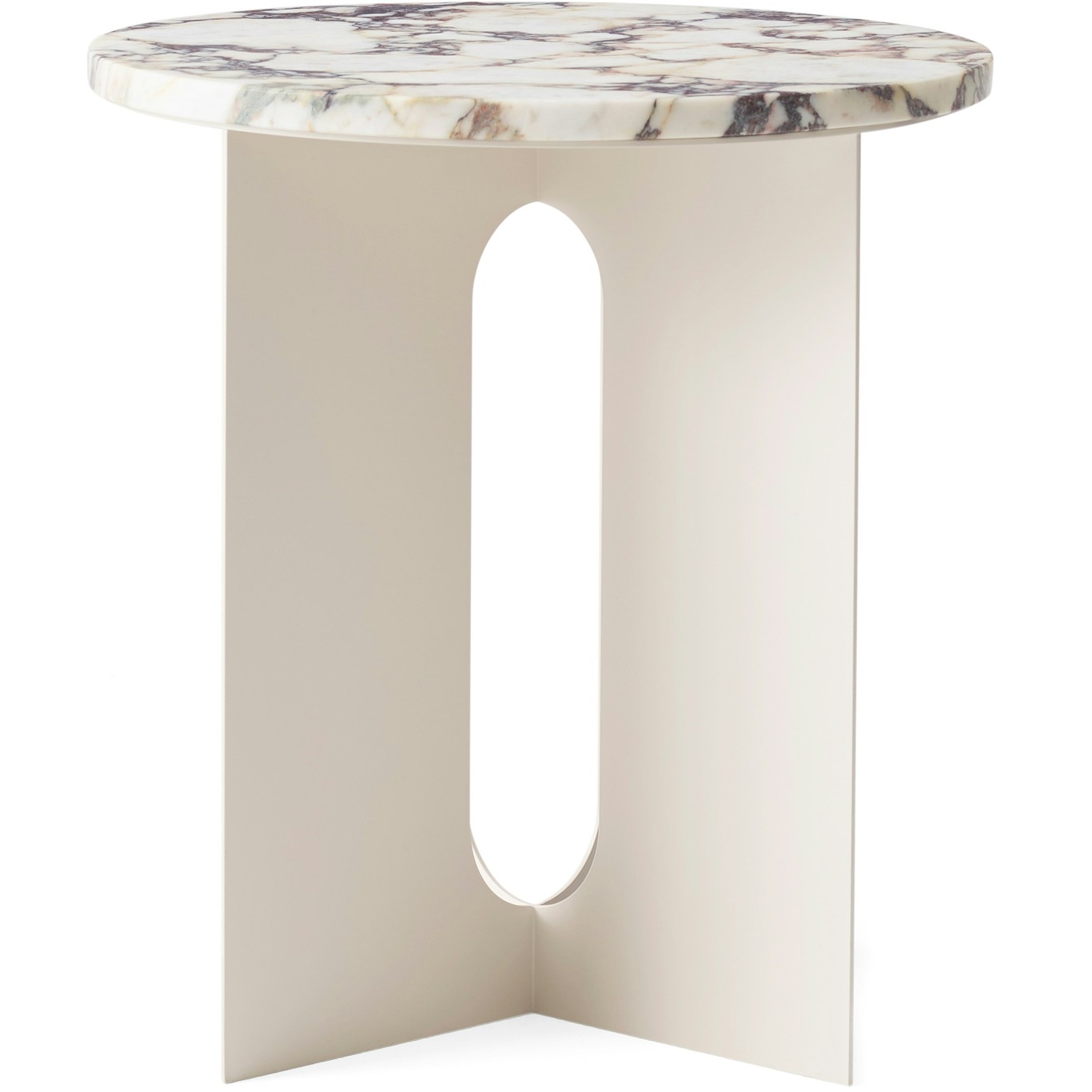 Androgyne Side Table, Ivory / Viola Marble