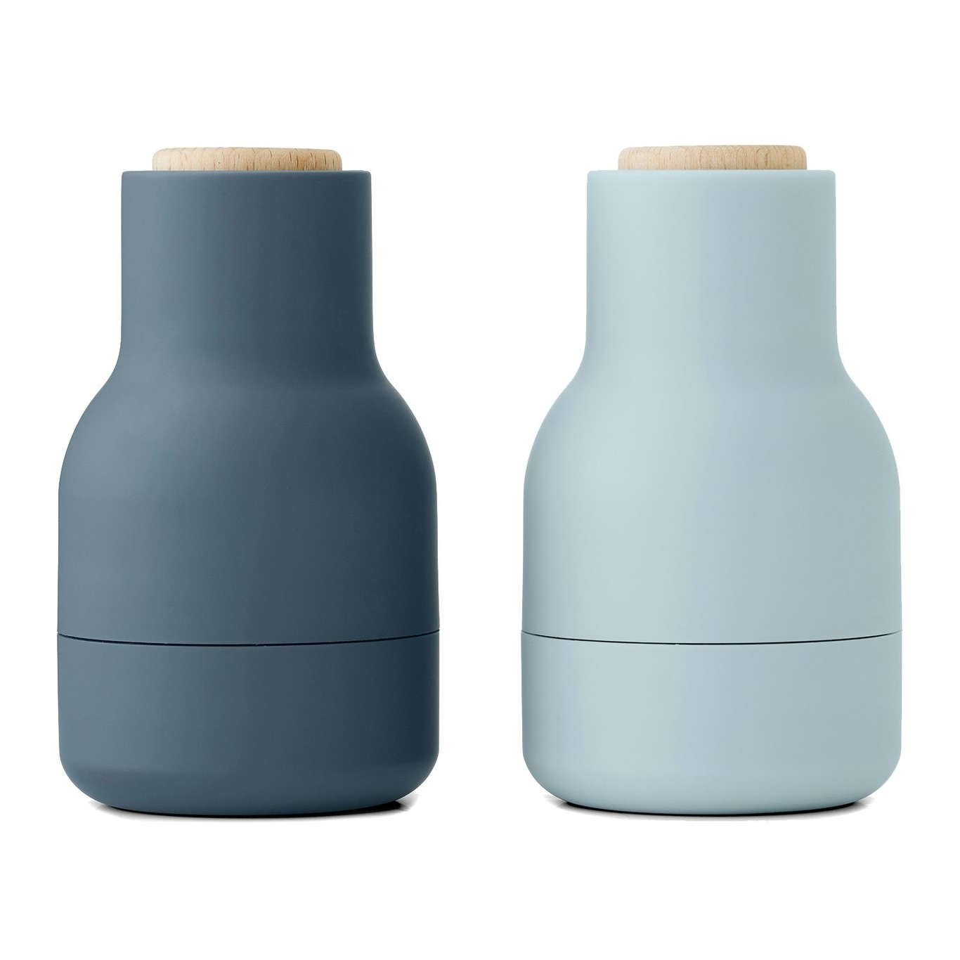 Bottle Grinder Gewürzmühle 11,5 cm 2-er Set, Blau / Buche