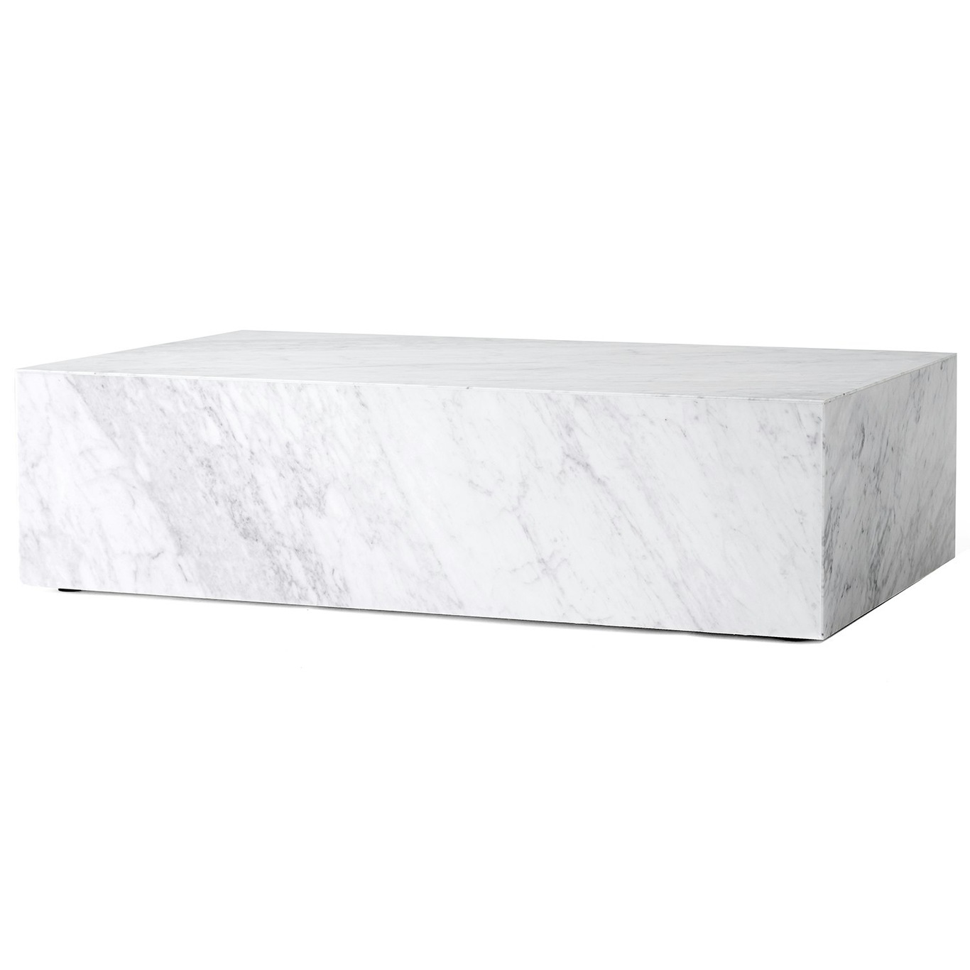 Plinth Low Kaffeetisch 100x60 cm, Carrara Marmor
