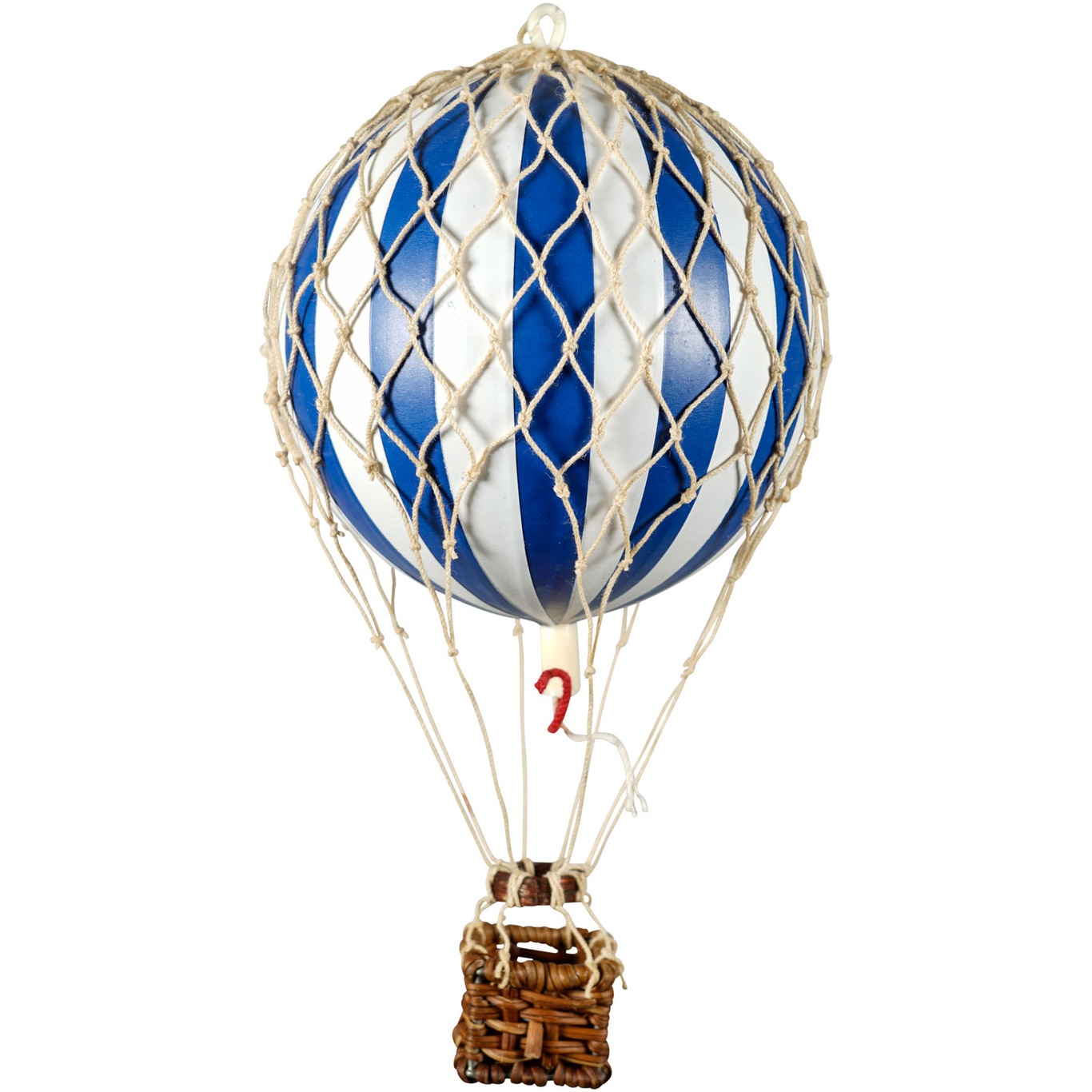 Floating The Skies Heißluftballon 13x8.5 cm, Blau / Weiß