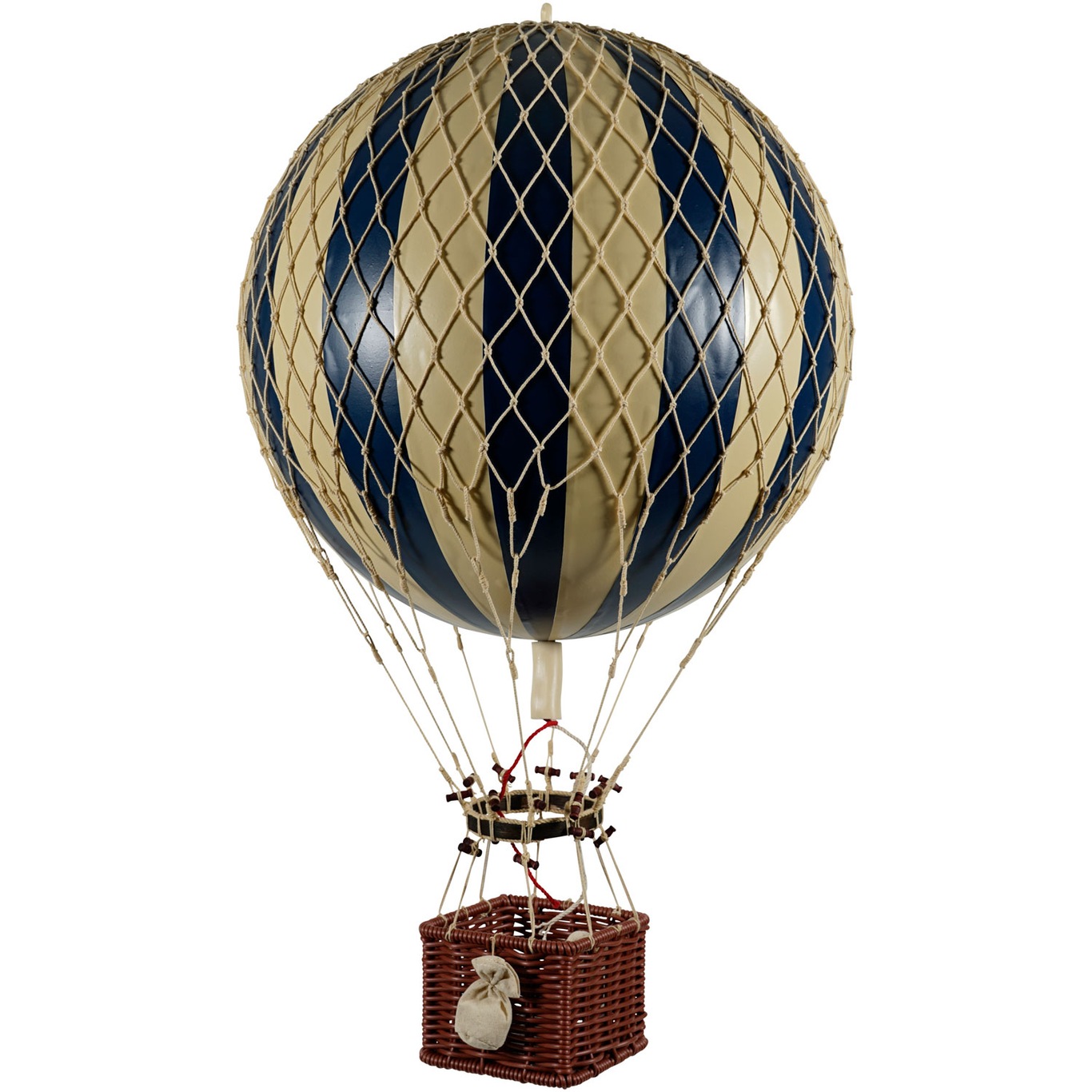 Royal Aero Heißluftballon 32x56 cm, Navy Blue / Elfenbein