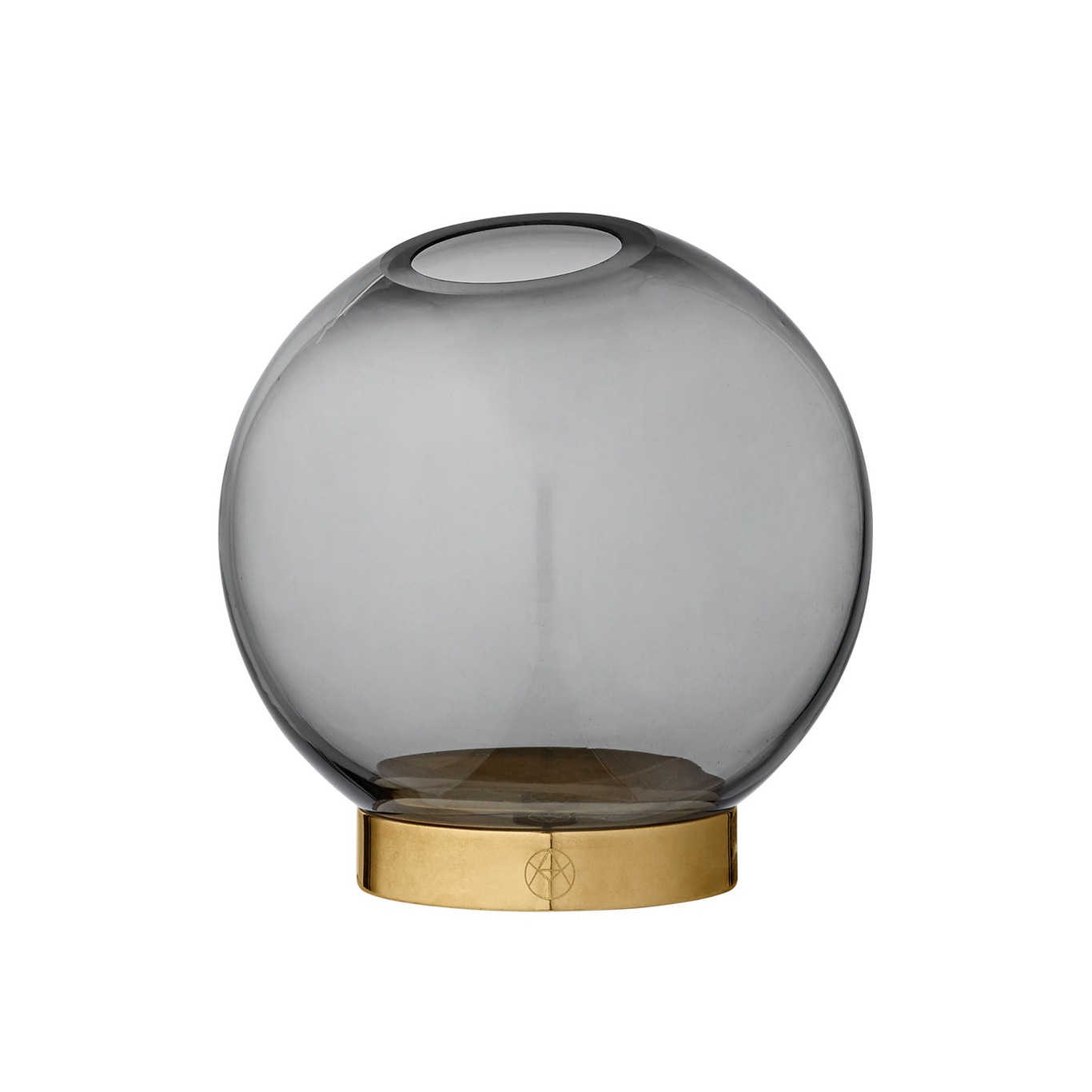 Globe Vase Ø10 cm, Schwarz / Messing