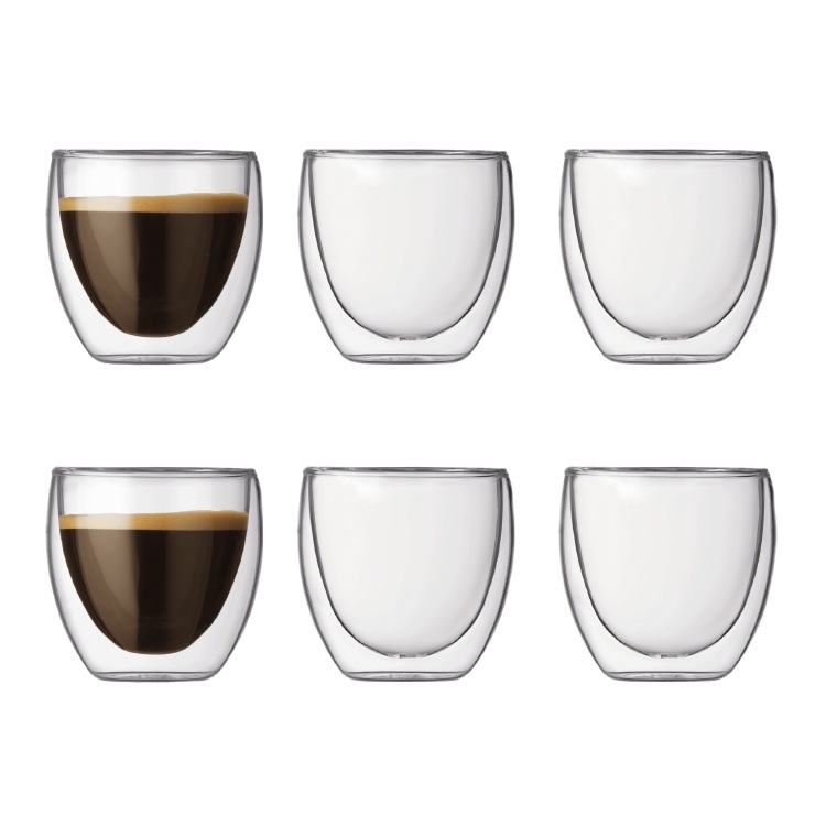 PAVINA Doppelwandig Espressoglas, 8 cl, 6er-Pack