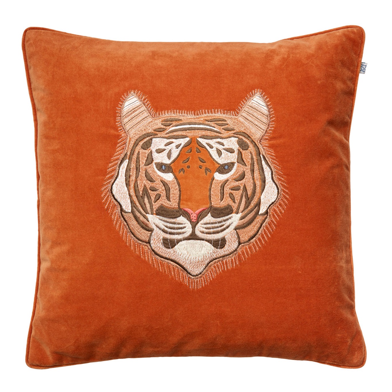 Embroidered Tiger Velvet Kissenbezug 50x50cm
