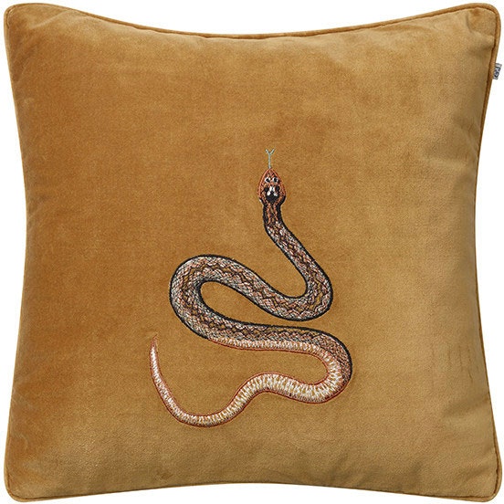 Embroidered Cobra Cushion Cover, 50x50 cm