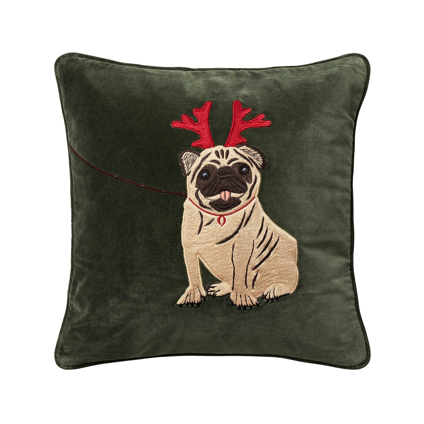 Holiday Dog Kissenbezug 50x50 cm, Waldgrün