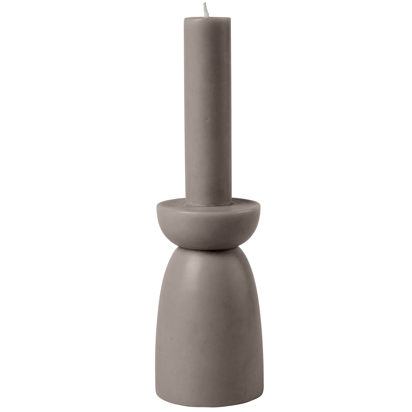 Cozy Candle Candleholder- White- S- 18H Kerze, L Dark Taupe