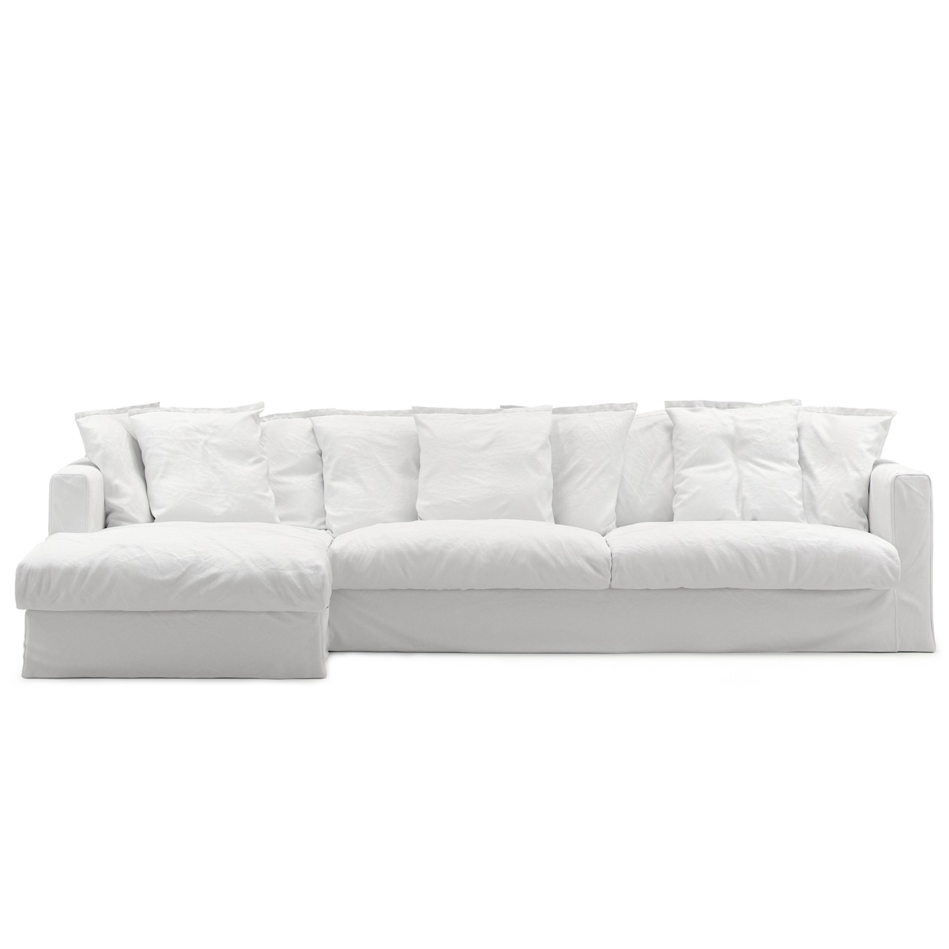 Le Grand Air Sofa 3-Sitzer Baumwolle Liege Links, Weiß