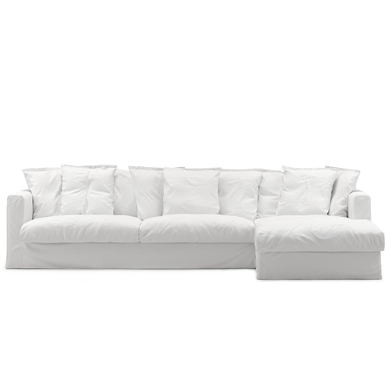 Le Grand Air Sofa 3-Sitzer Baumwolle Liege Rechts, Weiß