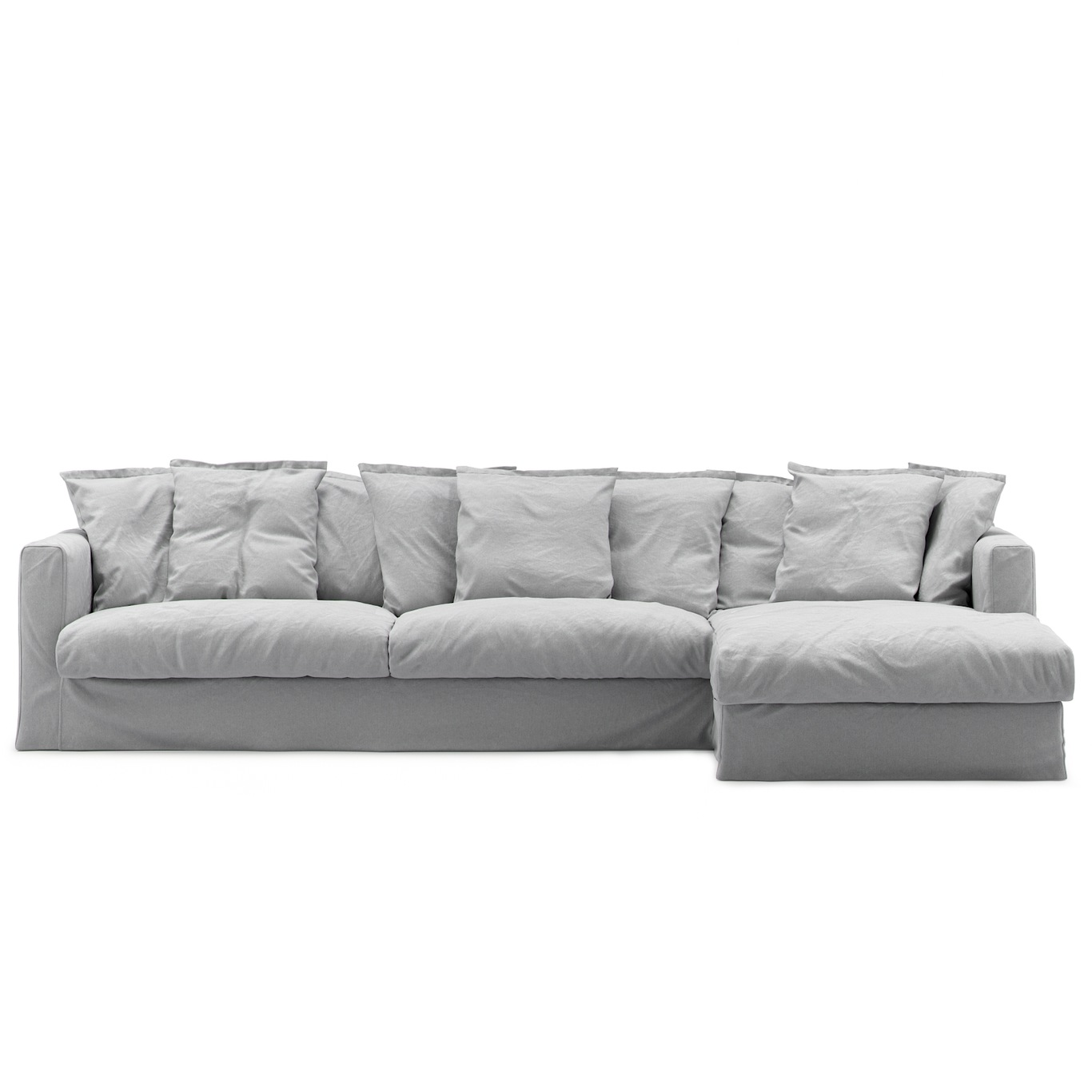 Le Grand Air Sofa 3-Sitzer Baumwolle Liege Rechts, Hellgrau
