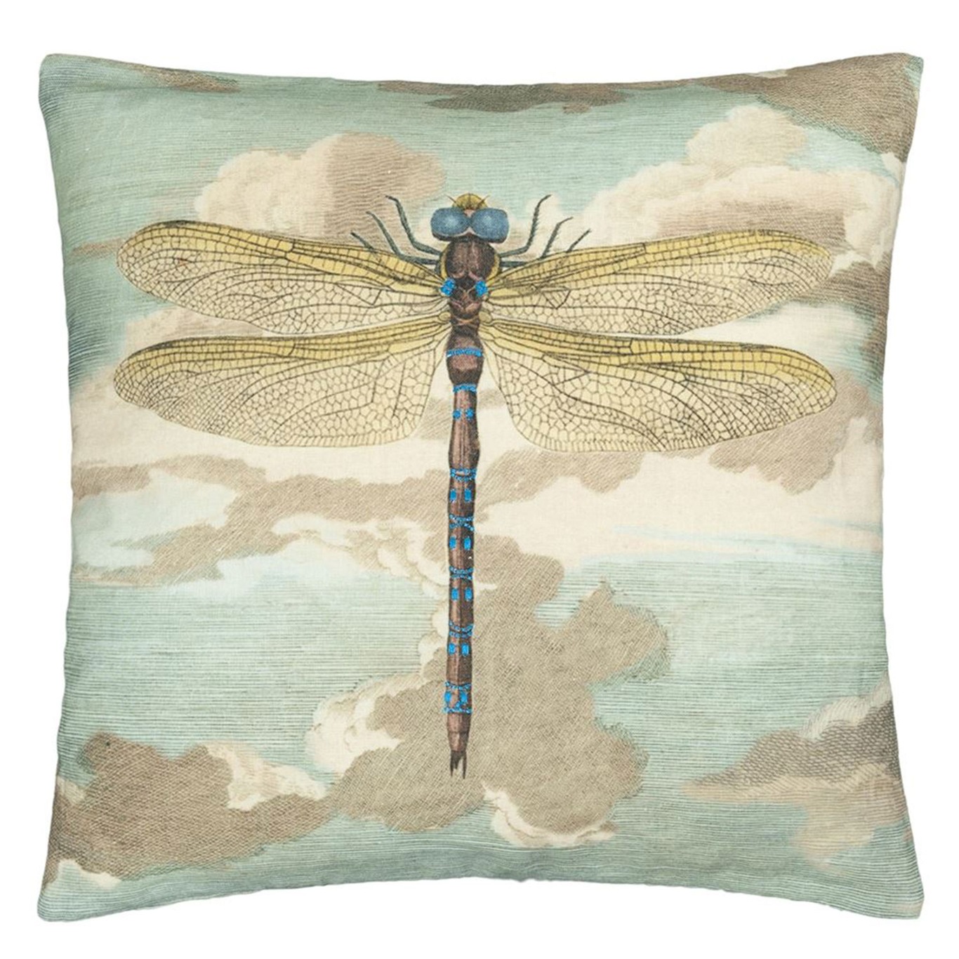 Dragonfly Over Clouds Cushion 50x50 cm, Sky Blue