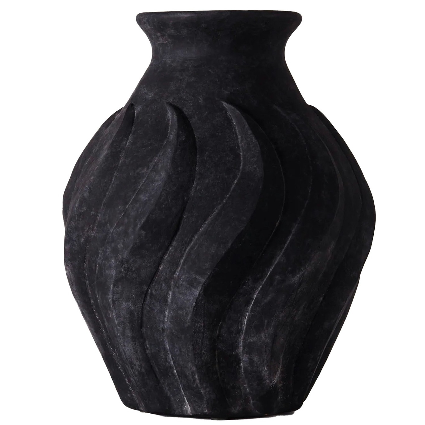 Swirl Vase Groß, Schwarz
