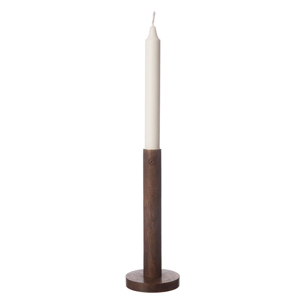 Kerzenhalter Dunkelbraun Holz, 20x8 cm