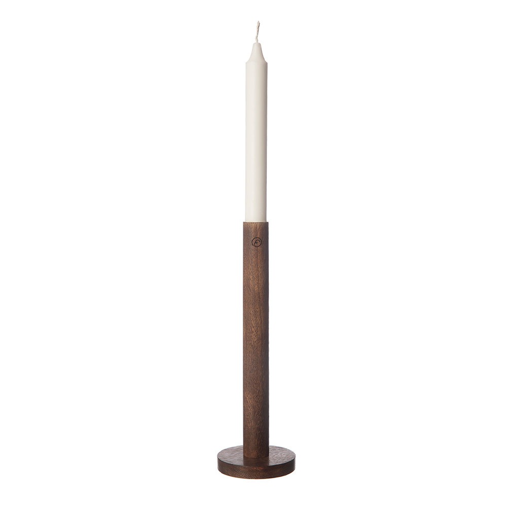 Kerzenhalter Dunkelbraun Holz, 25x8 cm