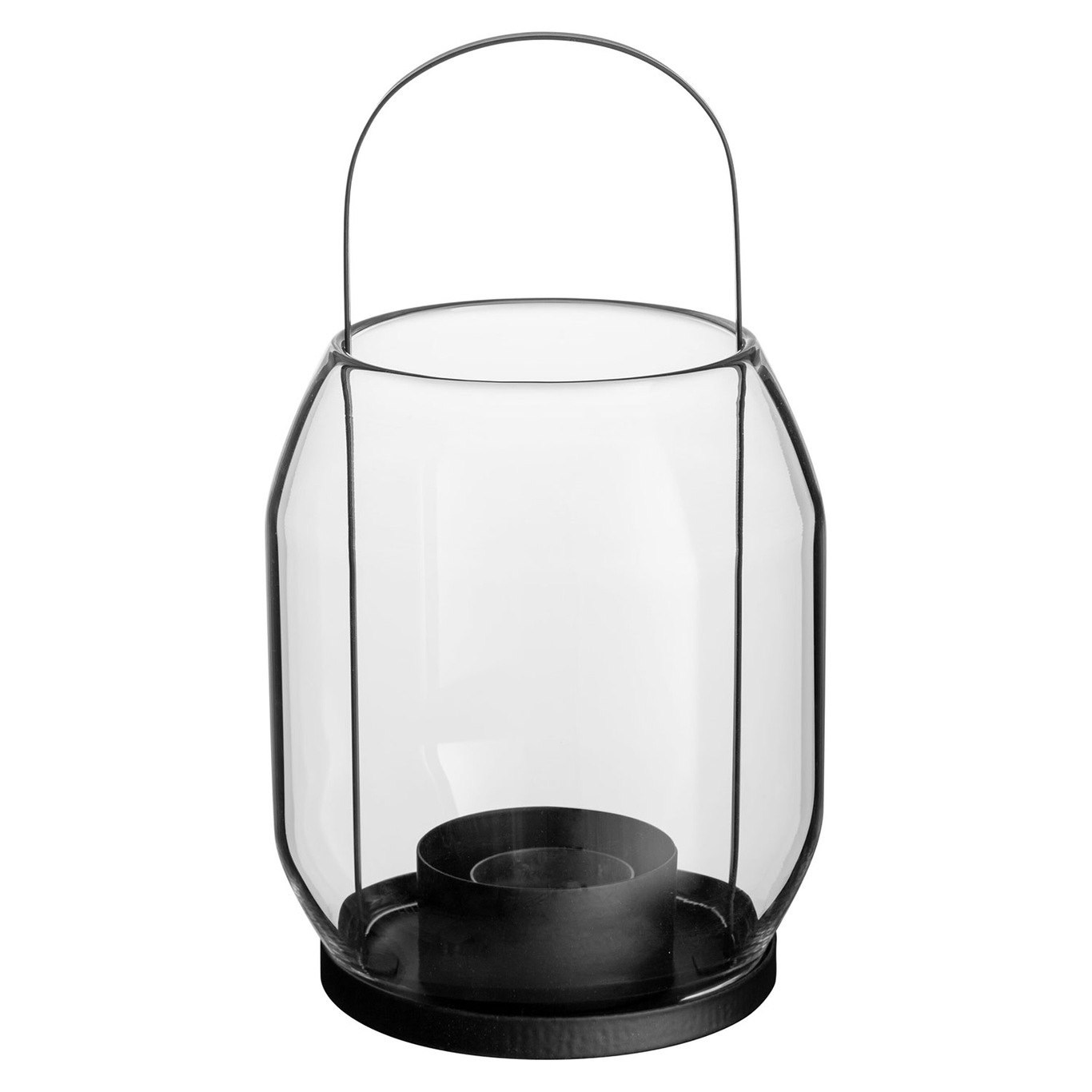 Kerzenständer  Glas, 22 cm  Schwarz