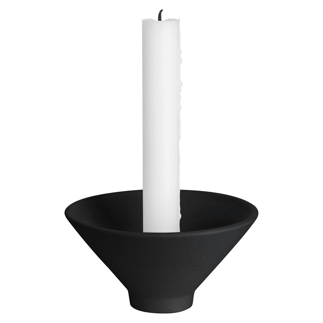 Kerzenständer  Steingut, 5 cm Schwarz