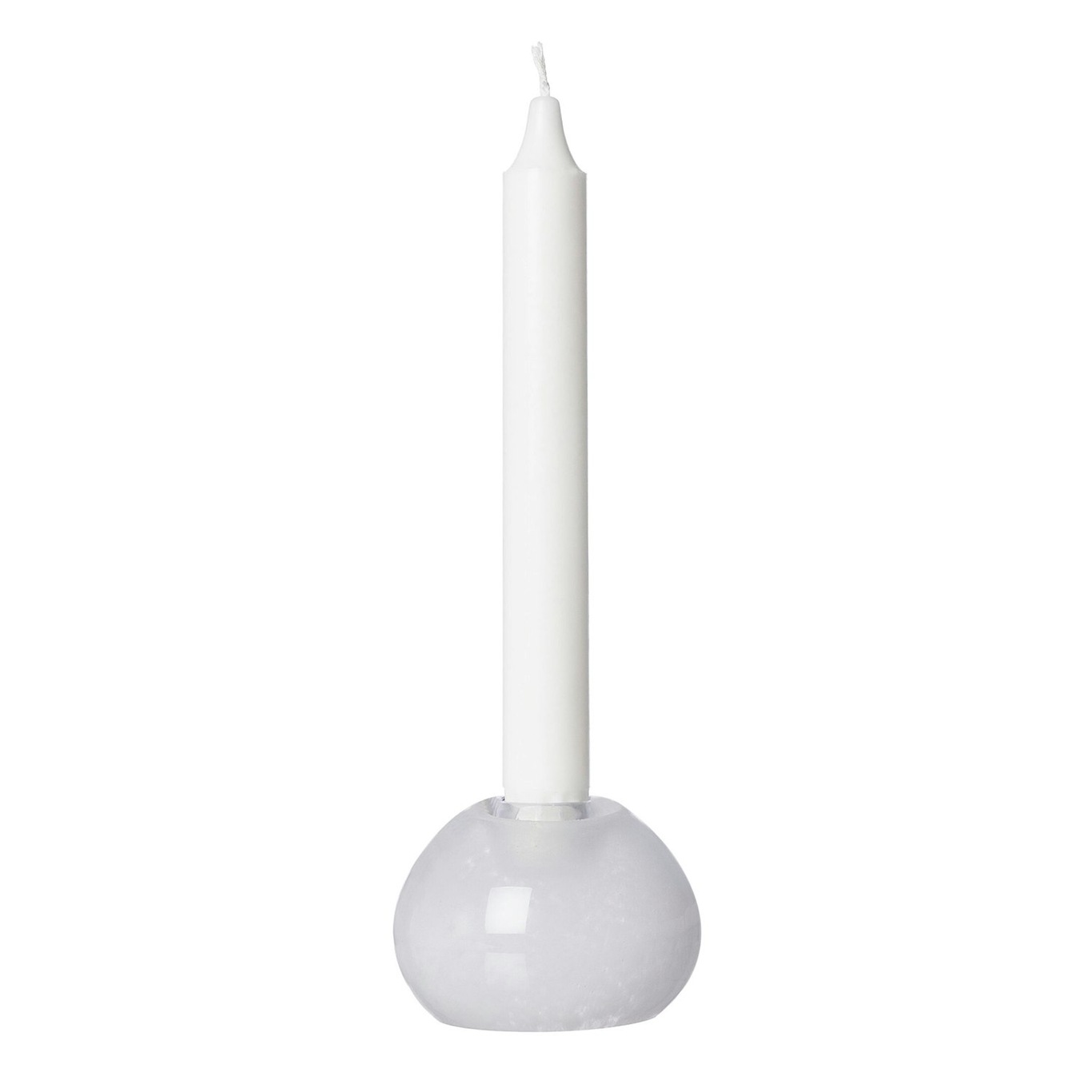 Kerzenhalter Glas Ø7,5 cm, Weiß