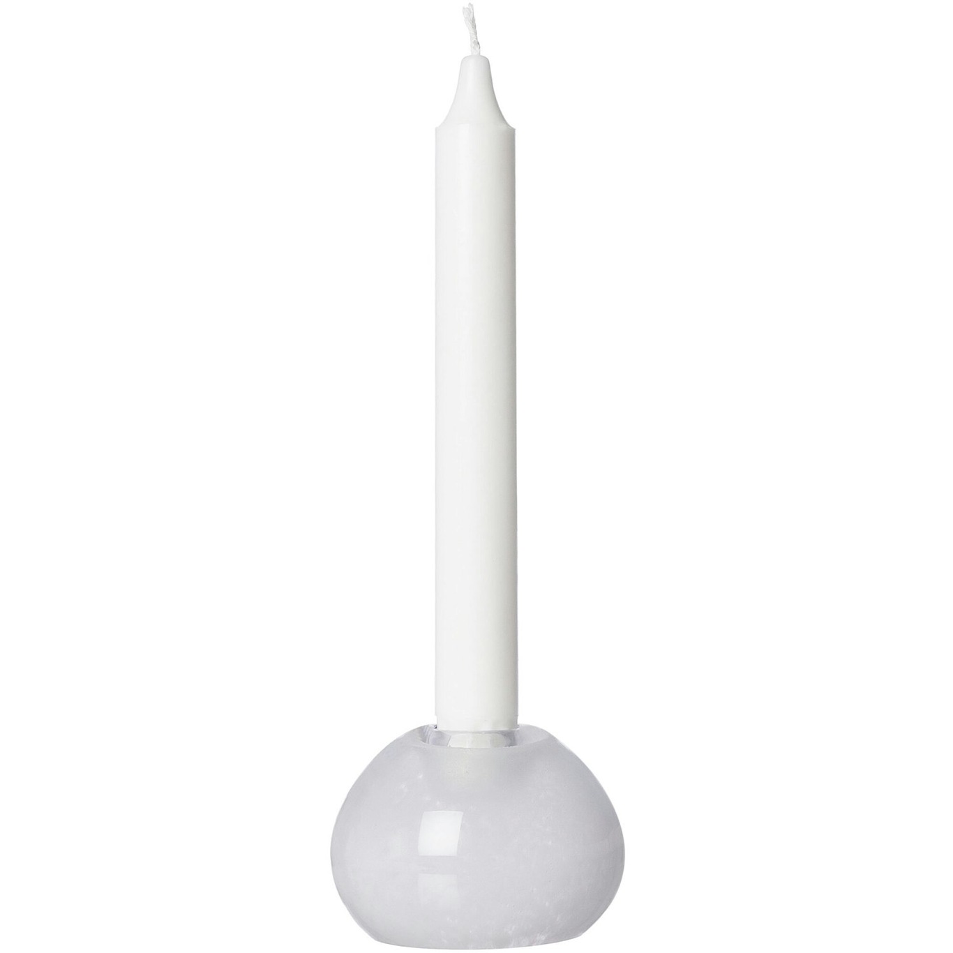 Kerzenhalter Glas Ø9 cm, Weiß