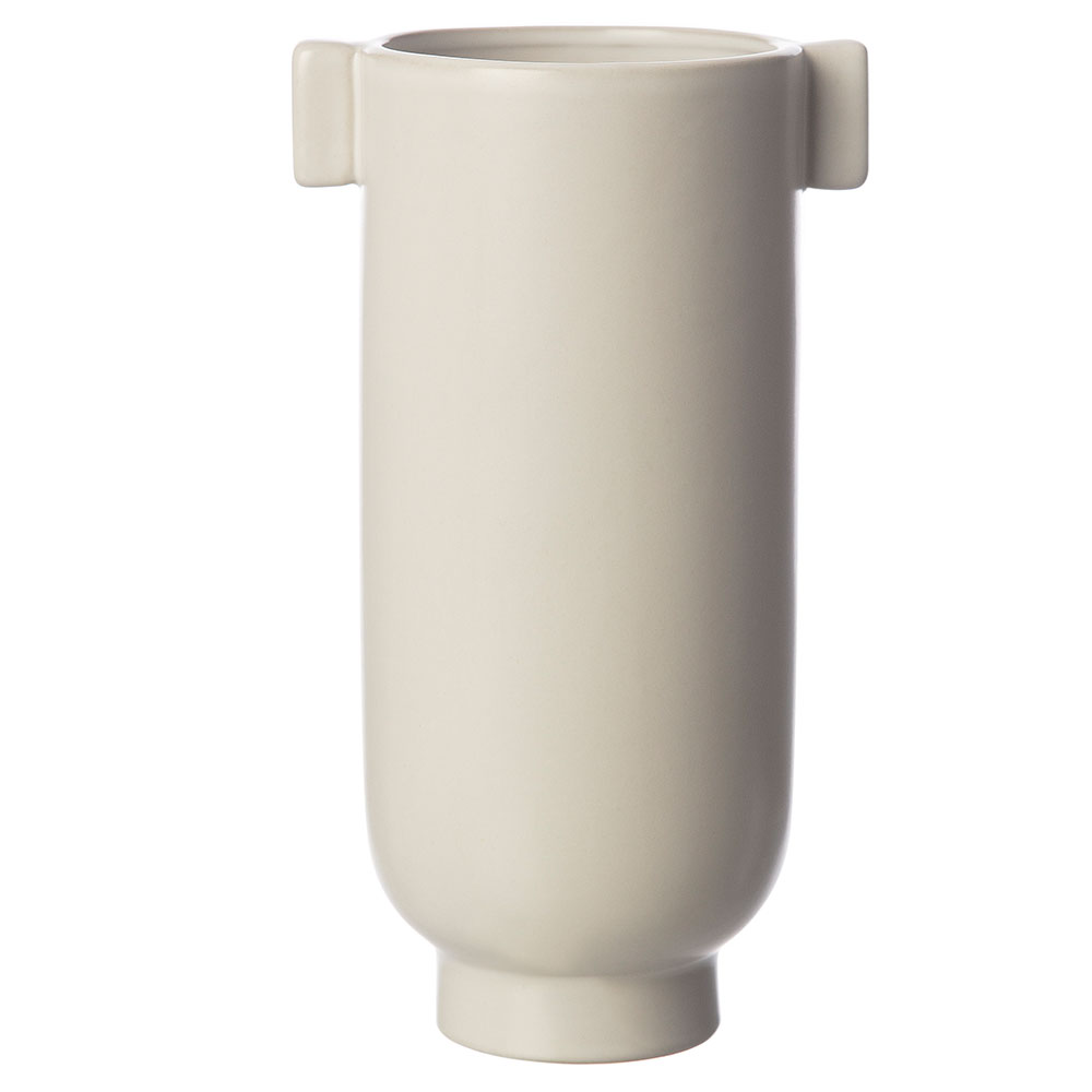 Vase mit Henkeln Weiß Sand, 21x12.5 cm