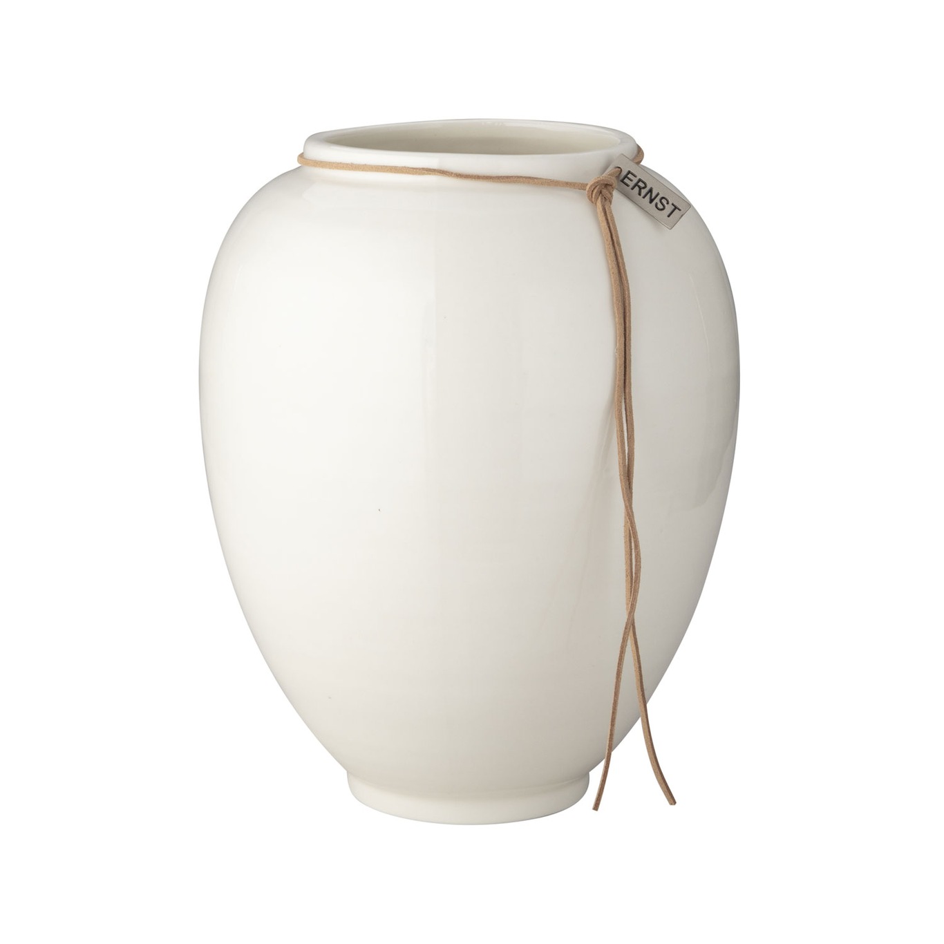 Vase H22 cm, Weiß glasiert