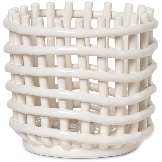 Ceramic Korb Off-white, 14,5 cm