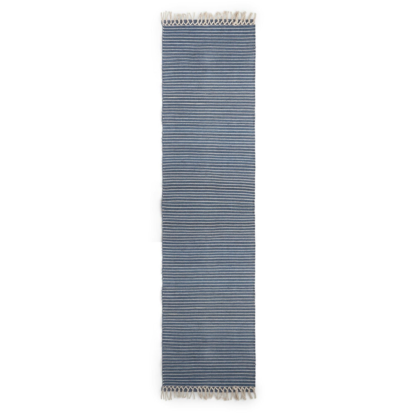 Bold Fringe Teppich 70x300 cm, Dusty Blue