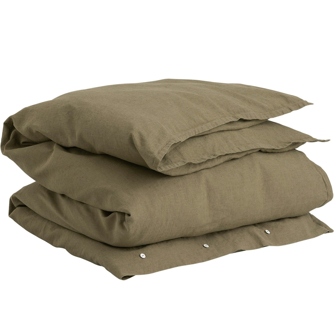 Cotton Linen Bettdeckenbezug Hunter Green, 220x220 cm