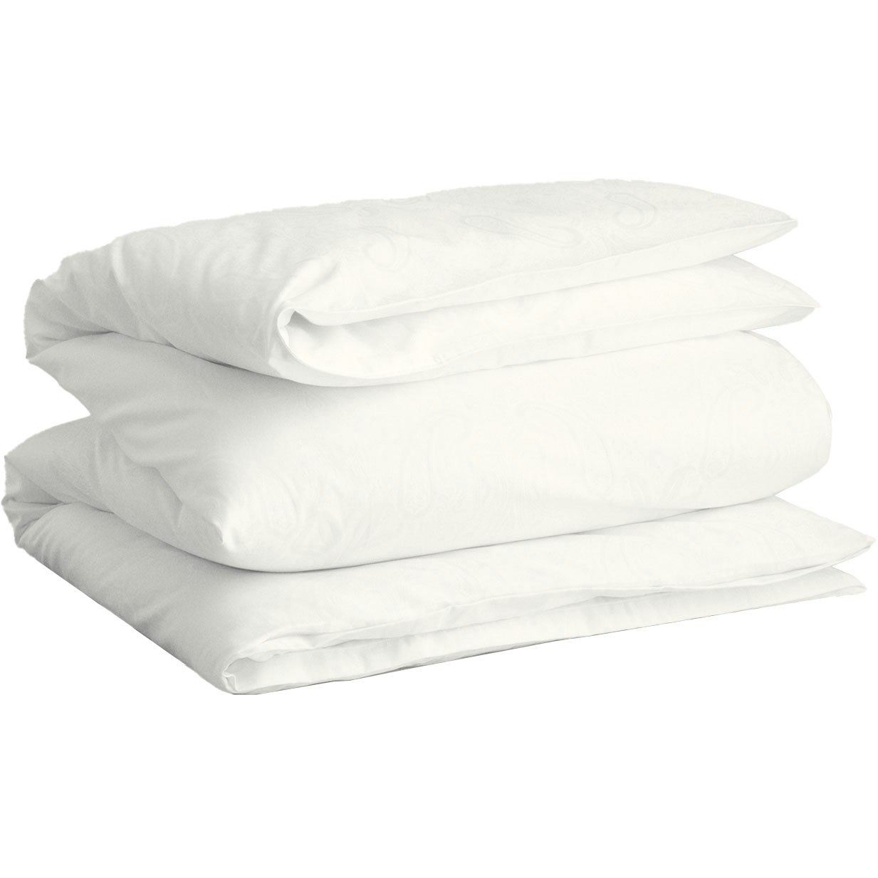 Jacquard Paisley Bettdeckenbezug 220x220 cm, Weiß