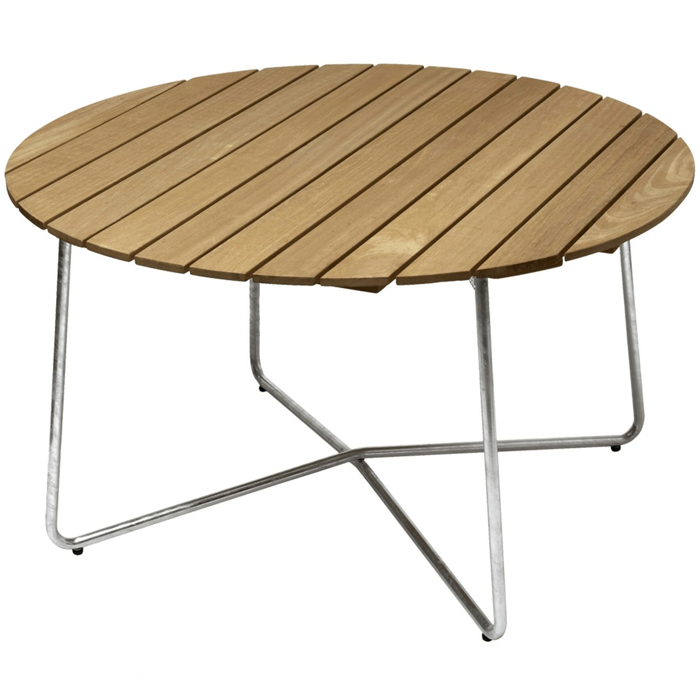 9A Tisch Ø120 cm, Geölte Eiche / Heiß Verzinkter Stahl