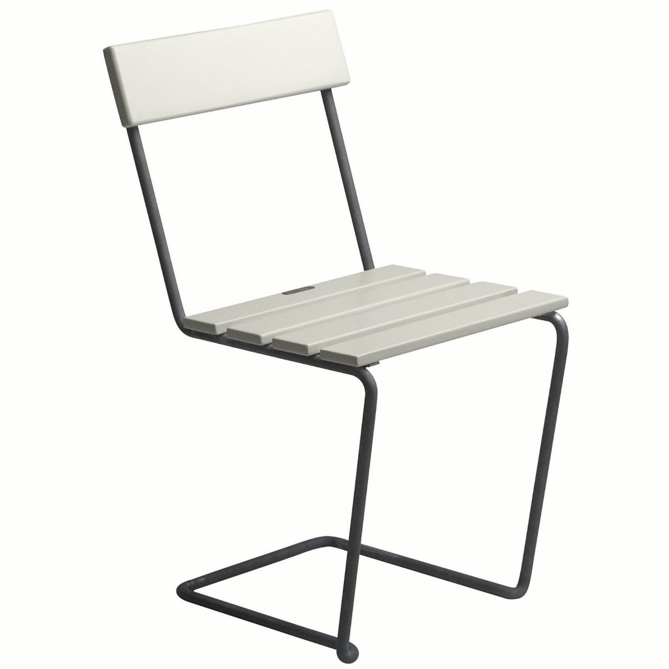 Stuhl 1, Weiß Lackierte Eiche / Heiß Verzinkter Stahl