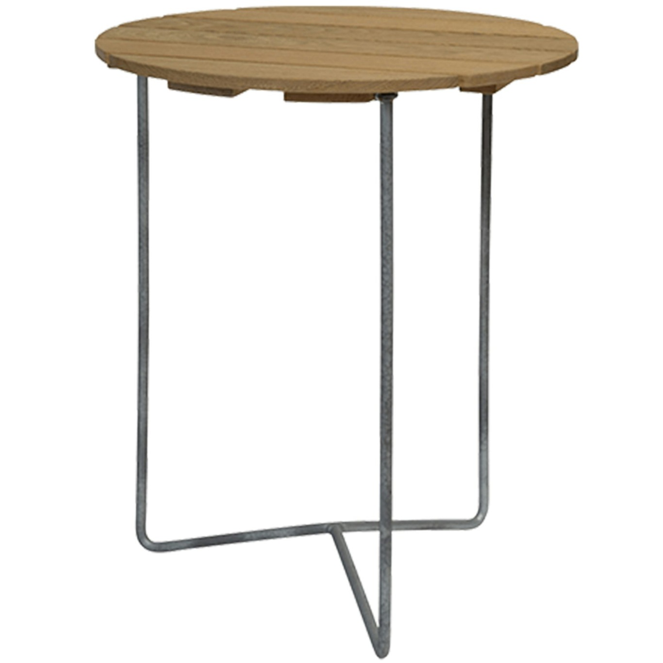 6B Tisch Ø60 cm, Geölte Eiche / Heiß Verzinkter Stahl