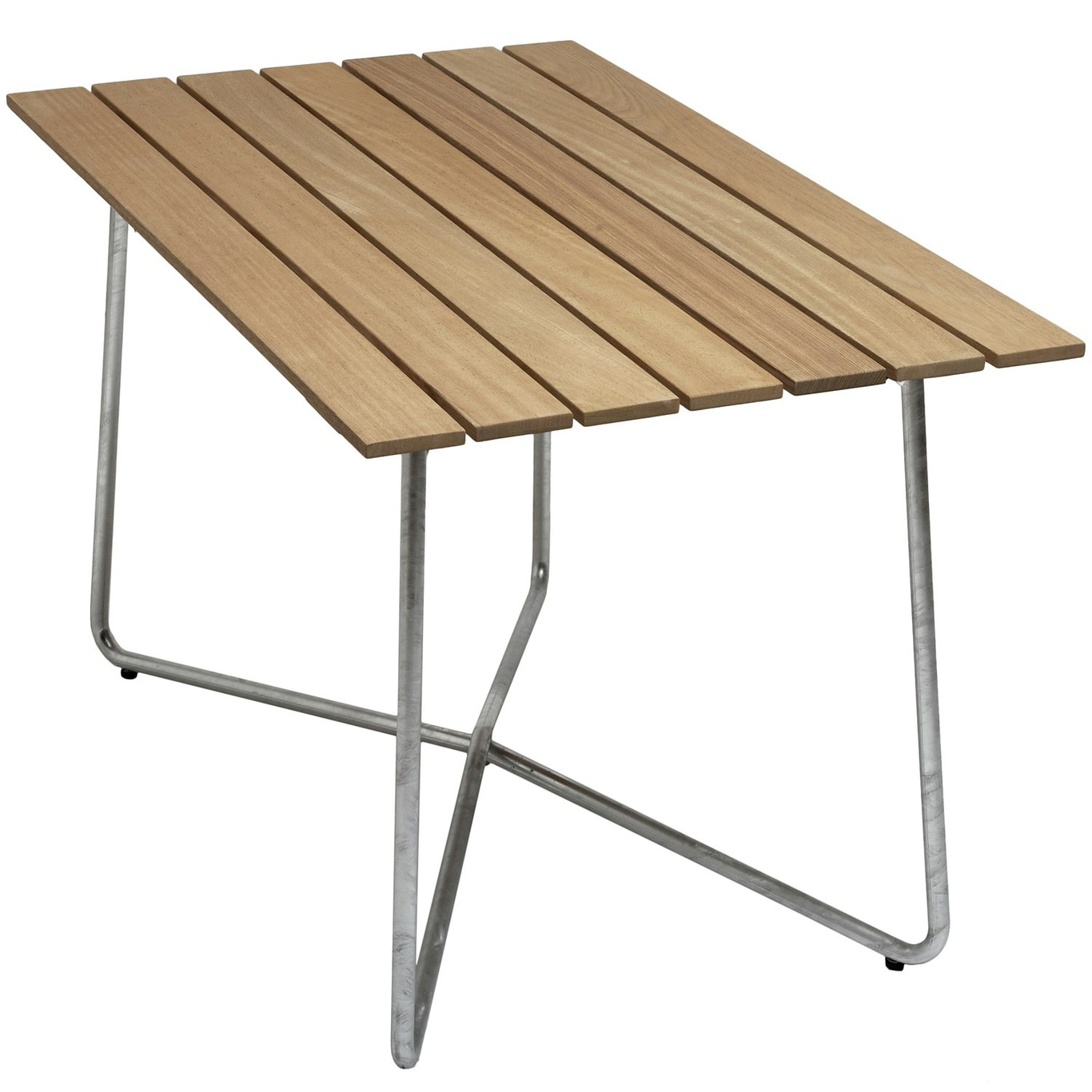 B25A Tisch 70x120 cm, Geölte Eiche / Heiß Verzinkter Stahl