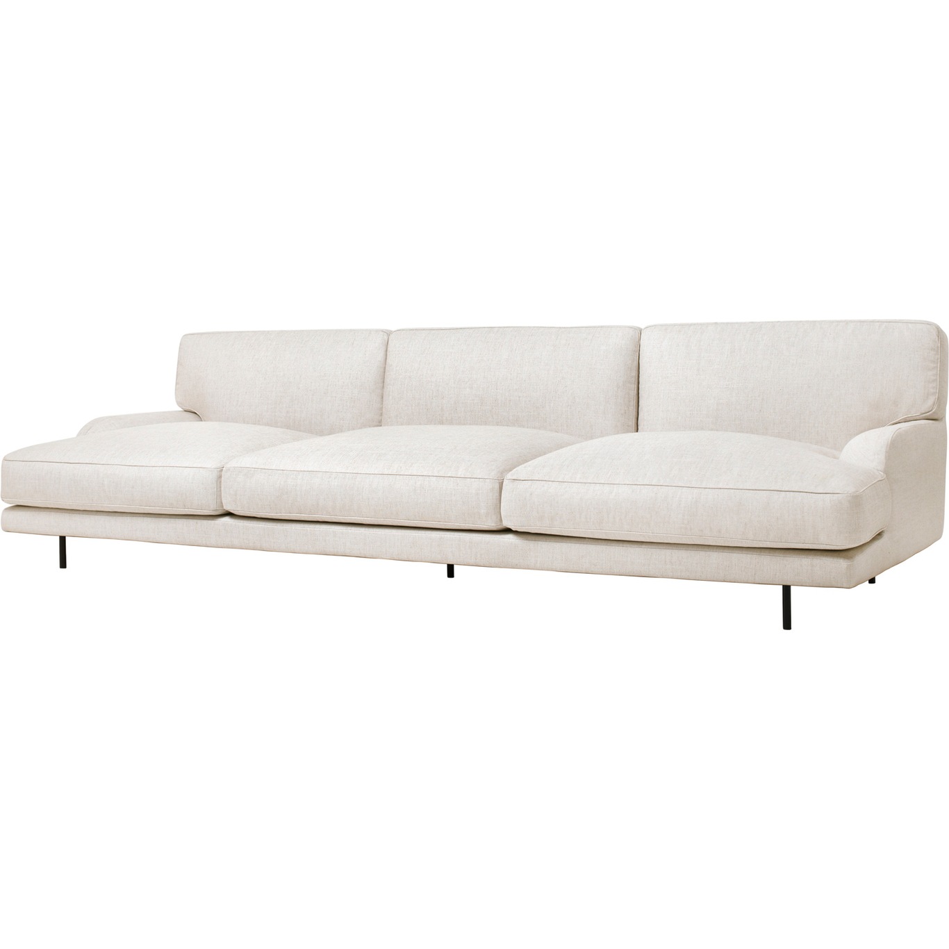 Flaneur Sofa LC 3-Sitzer, Beine Schwarz / Hot Madison 419 Off White