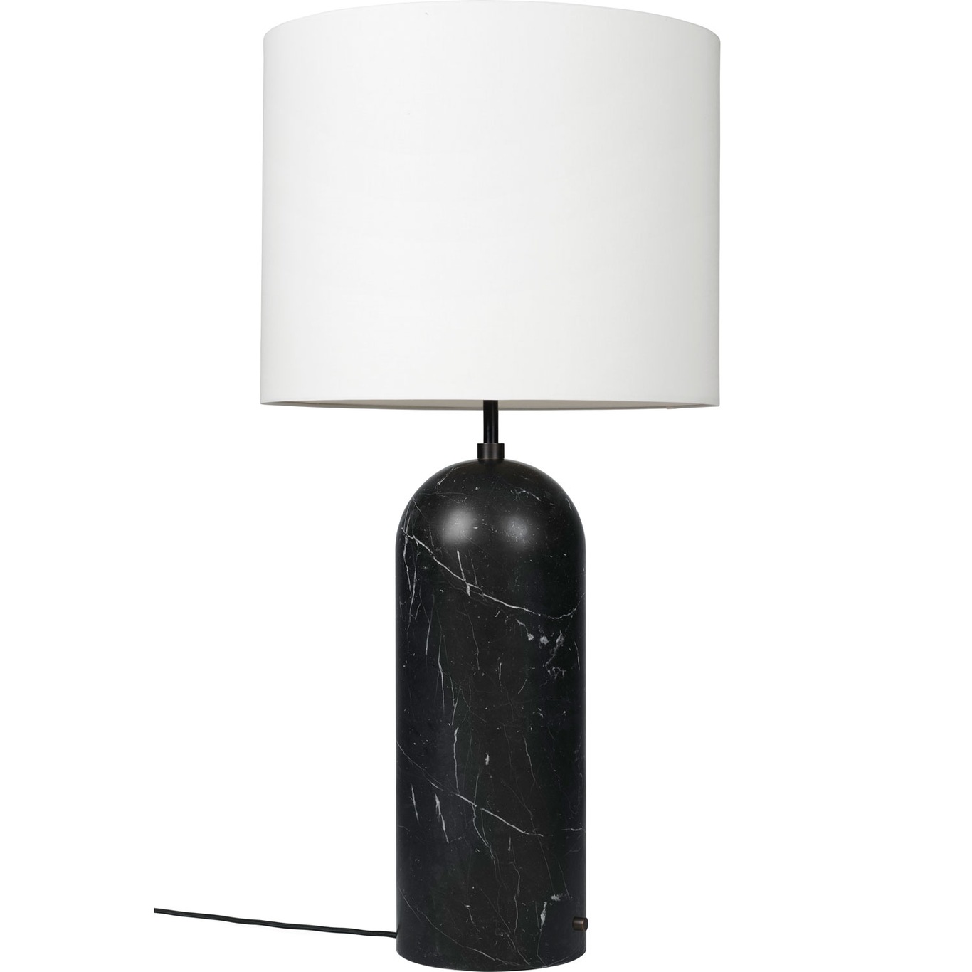 Gravity XL Stehlampe Niedrig, In Schwarzem Marmor / Weiß