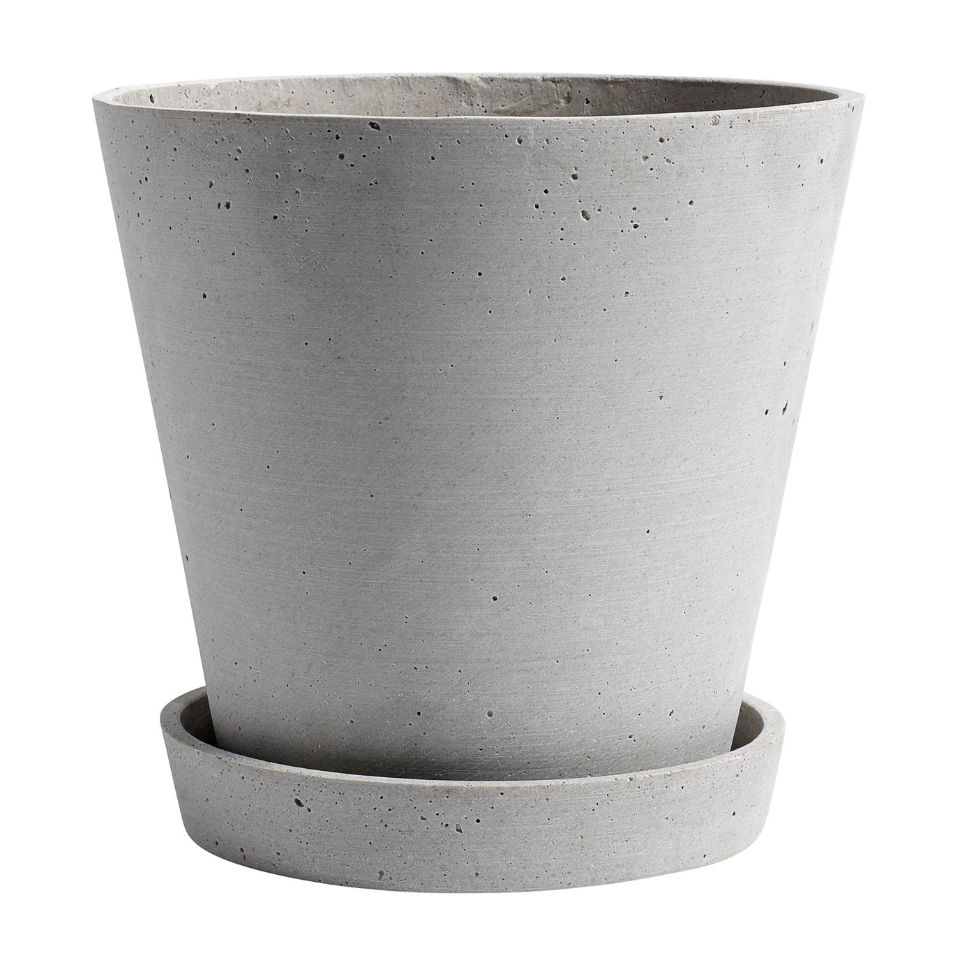 Flowerpot Topf mit Unterteller Grau, Ø21.5 cm XL