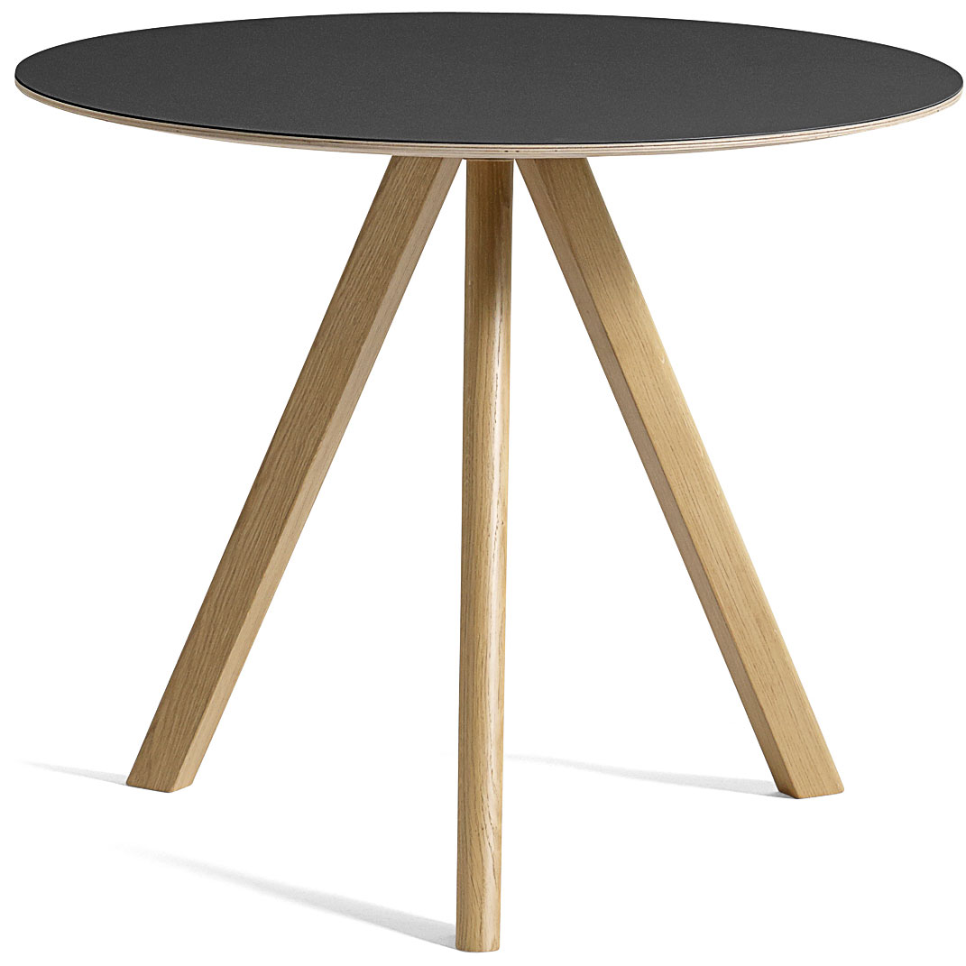 CPH20 Tisch Ø90x74 cm, Mit Lack auf Wasserbasis lackiert Eiche