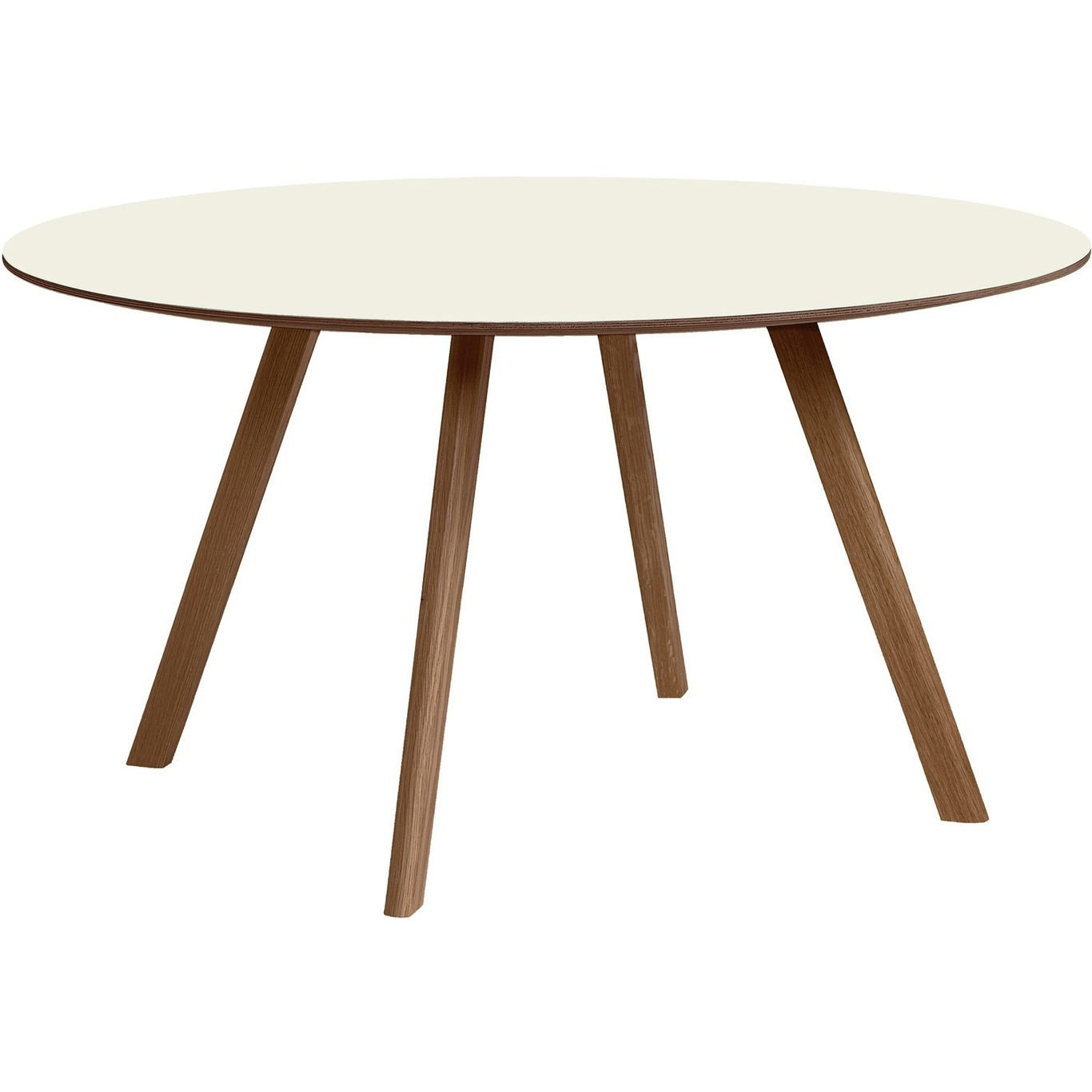 CPH 25 Tisch Ø140x74 cm, Mit Lack auf Wasserbasis lackiert Walnussholz / Altweiß