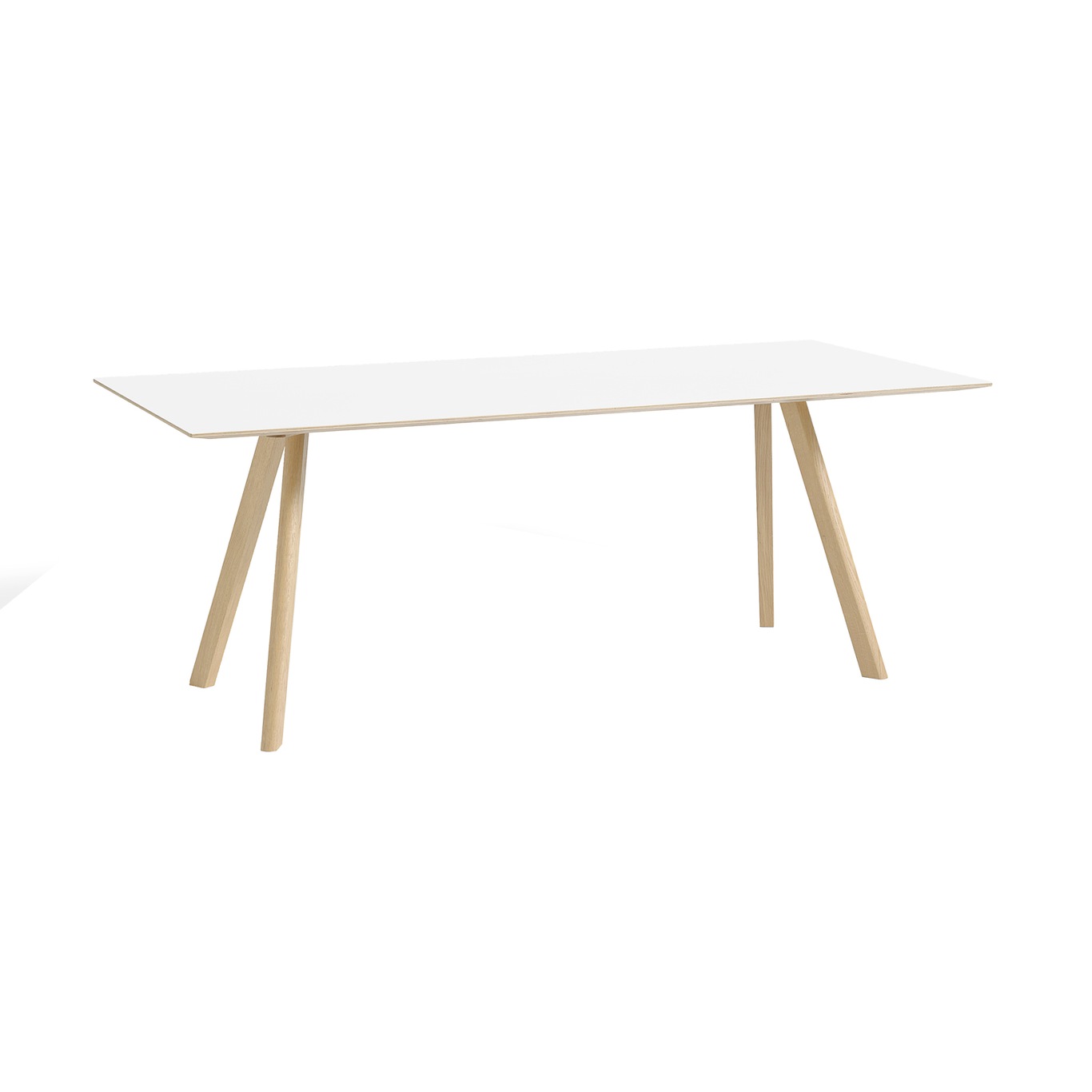 CPH30 Tisch 90x200 cm, Mit Wasserlack Behandelte Eiche/Weiß Laminat