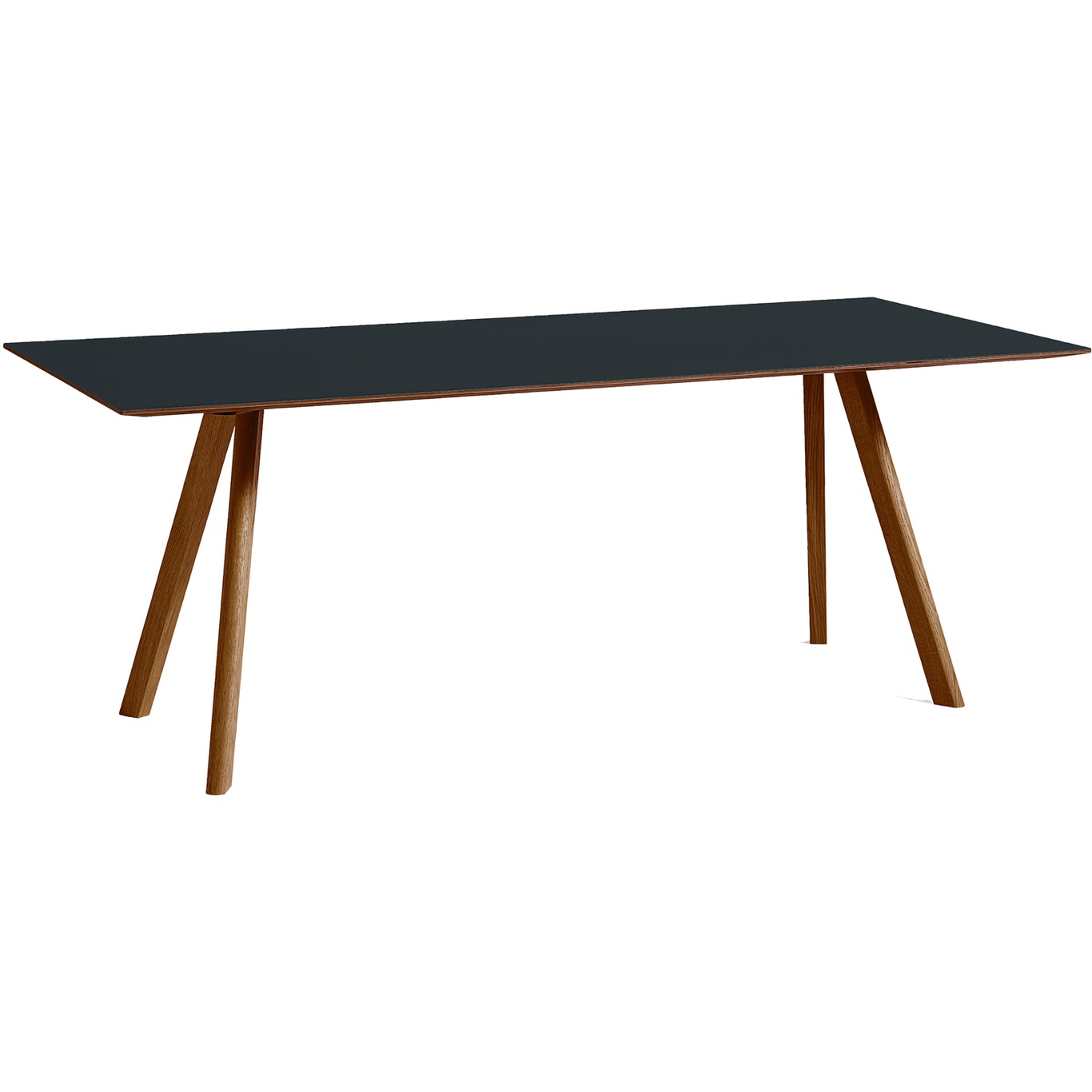 CPH 30 Tisch 90x200x74 cm, Mit Lack auf Wasserbasis lackiert Walnussholz / Dunkelgrau