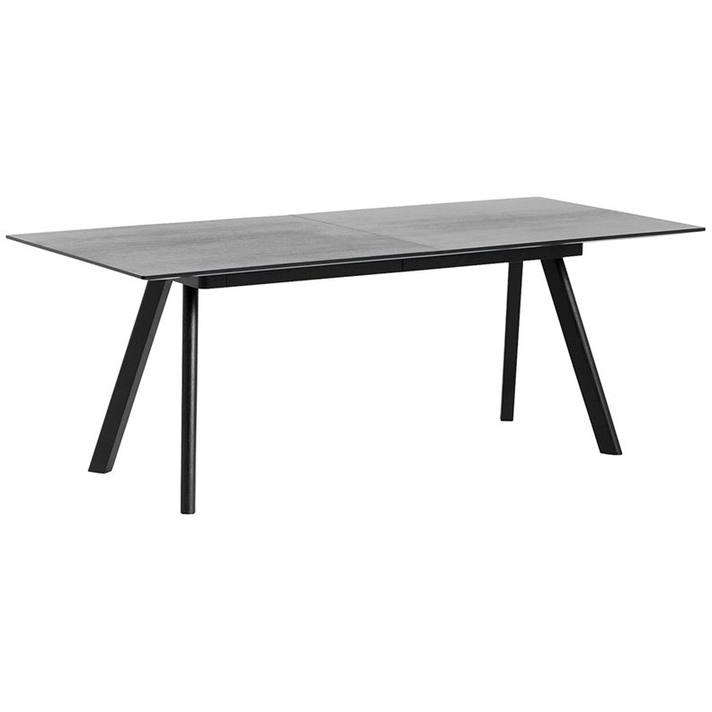 CPH 30 Table Extendable 160-310 cm, Black Water-based Lacquered Oak/Black Linoleum