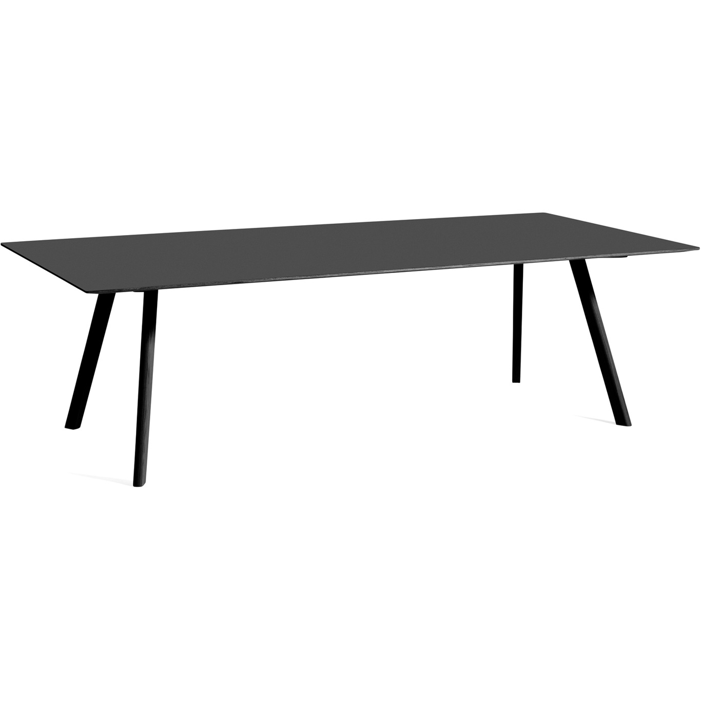 CPH 30 Tisch 250x120 cm, Schwarz Mit Wasserlack Behandelte Eiche / Schwarz Linoleum