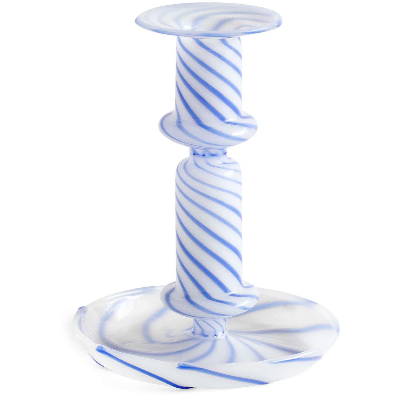 Flare Stripe Milk Kerzenhalter 14 cm Blau