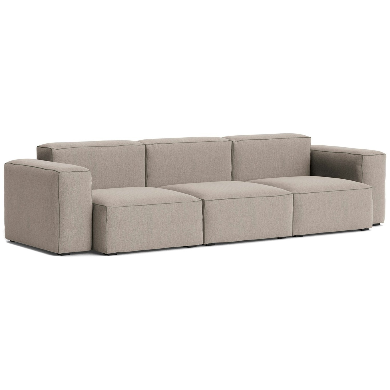 Mags Soft Low 3-Sitzer-Sofa Comb. 1, Re-wool 628 / Dunkelgraue Naht