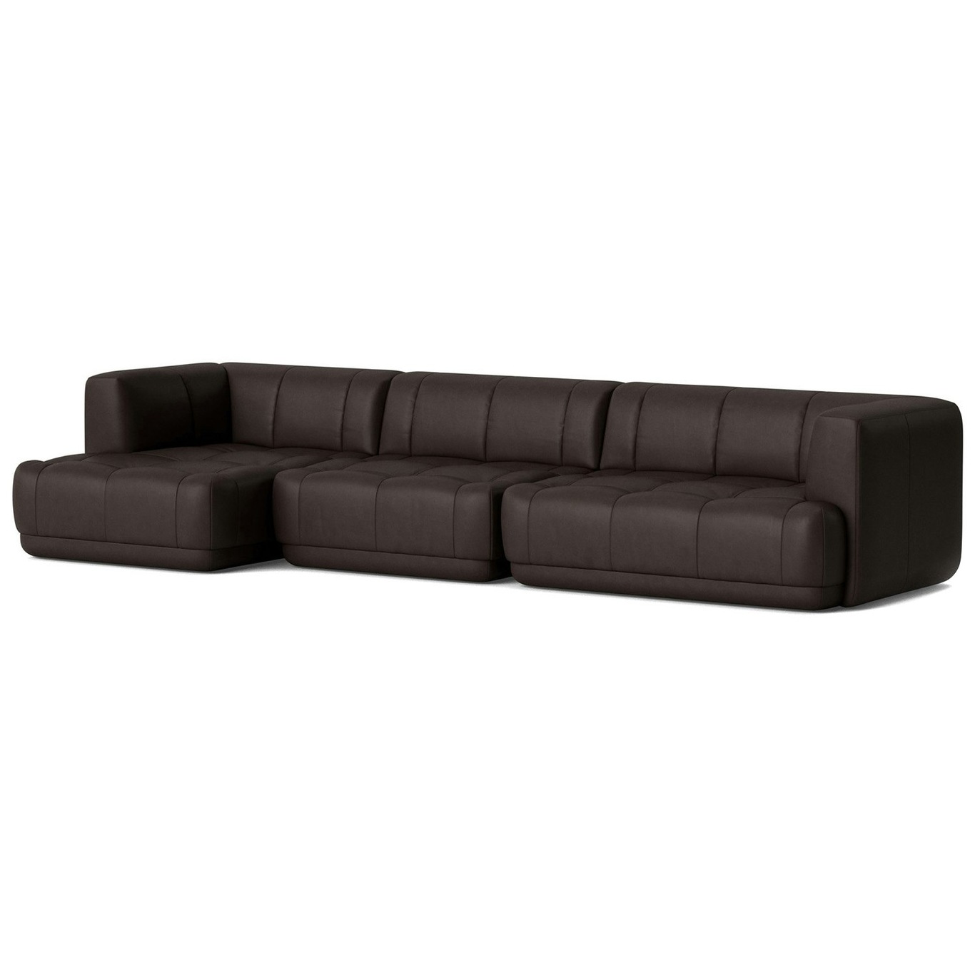 Quilton 4-Sitzer-Sofa Konfiguration 17 Links, Leder Sense Dark Brown