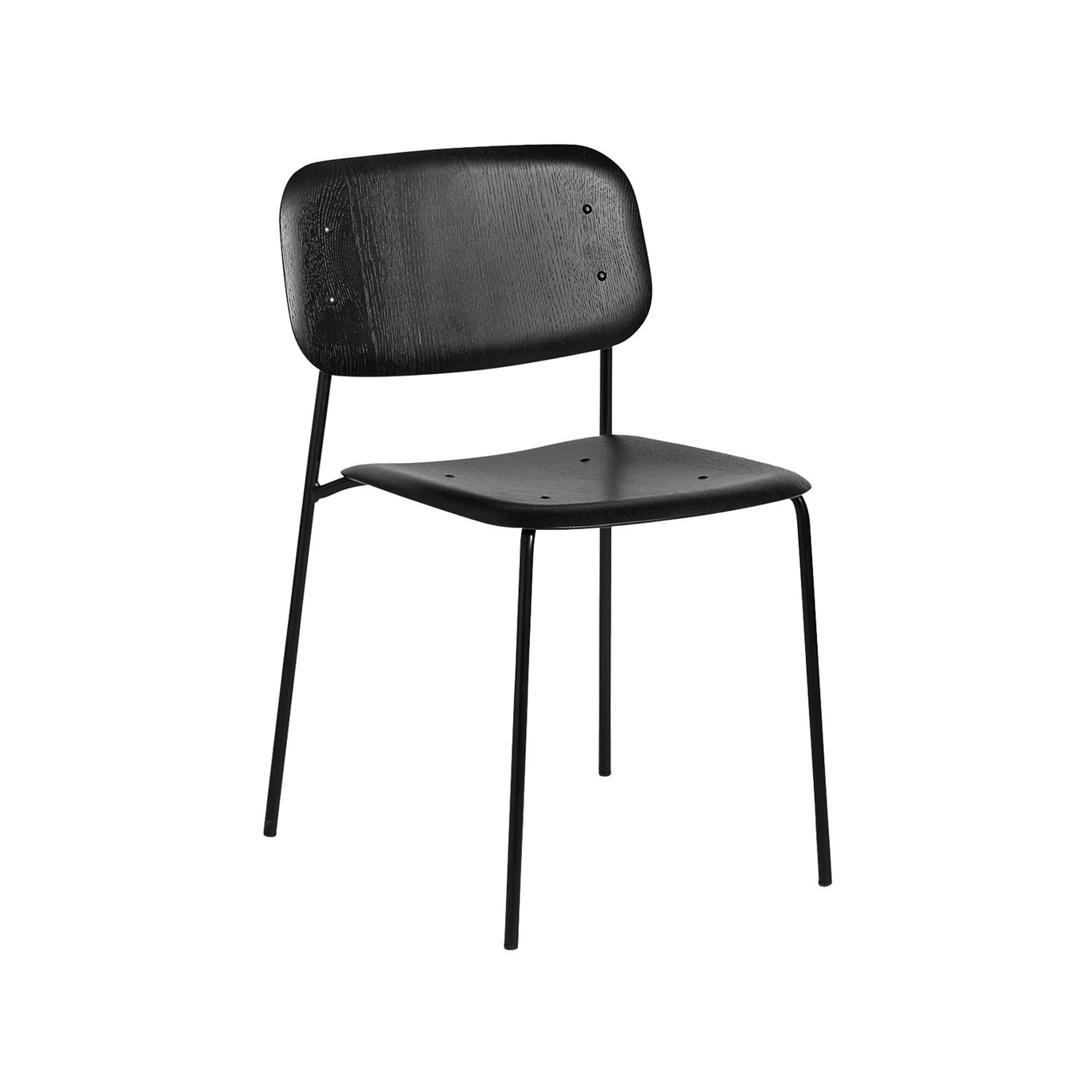 Soft Edge 10 Stuhl Wasserbasiert Lack, Schwarzer Sitz / Schwarze Beine