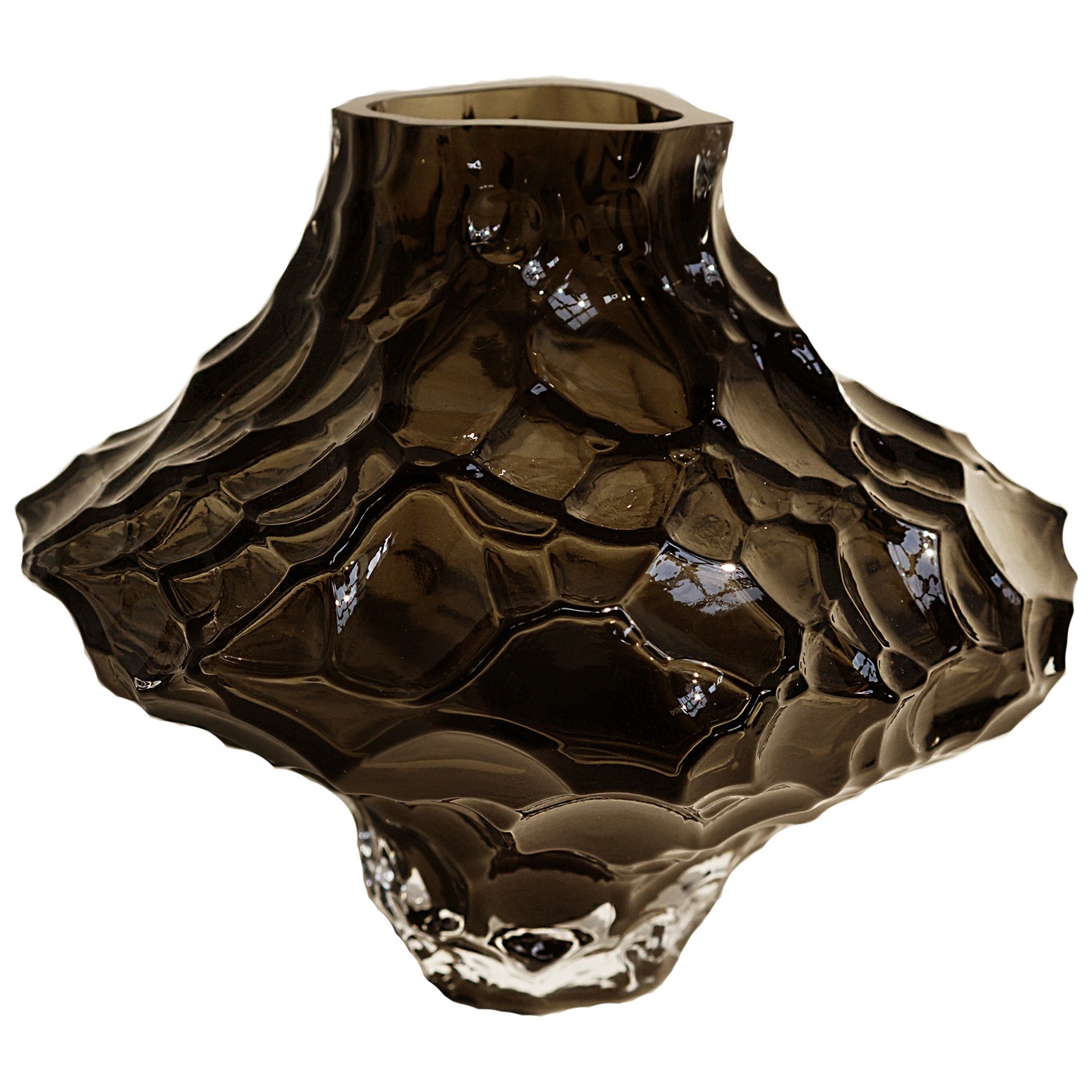 Canyon Vase 23 cm, Rauchfarben