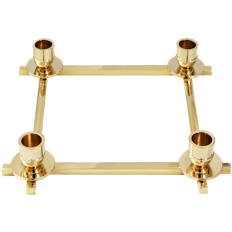 Lucia Candlestick for 4 Candles, Brass