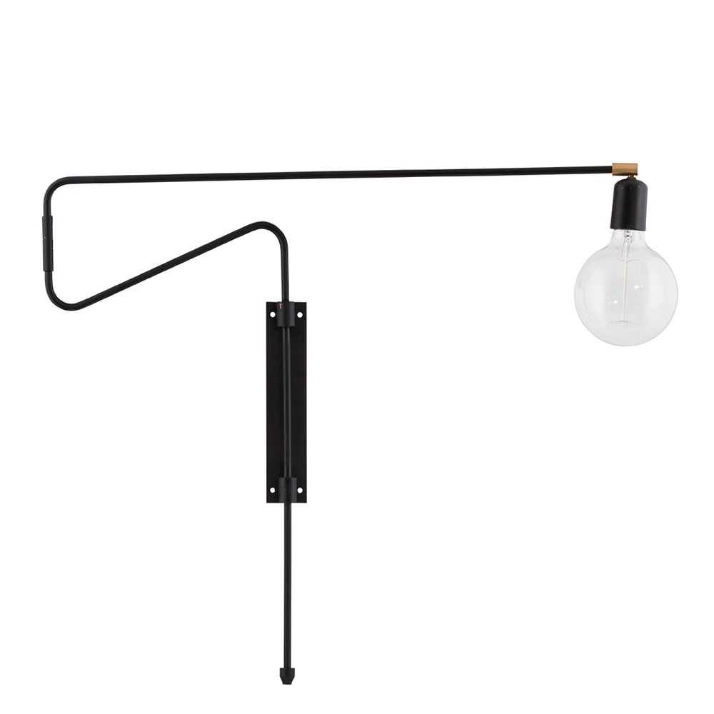 Swing Wandlampe 70 cm, Schwarz